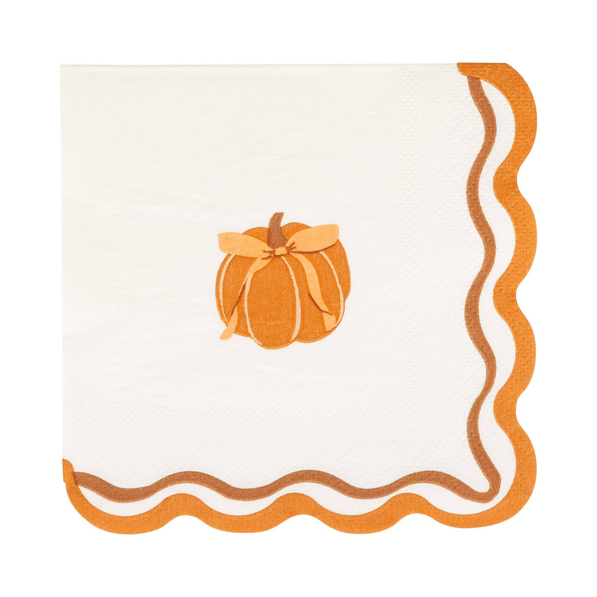 PLNP2565 - PUMPKIN BOW COCKTAIL NAPKIN (24ct) - Bria Blair Creative