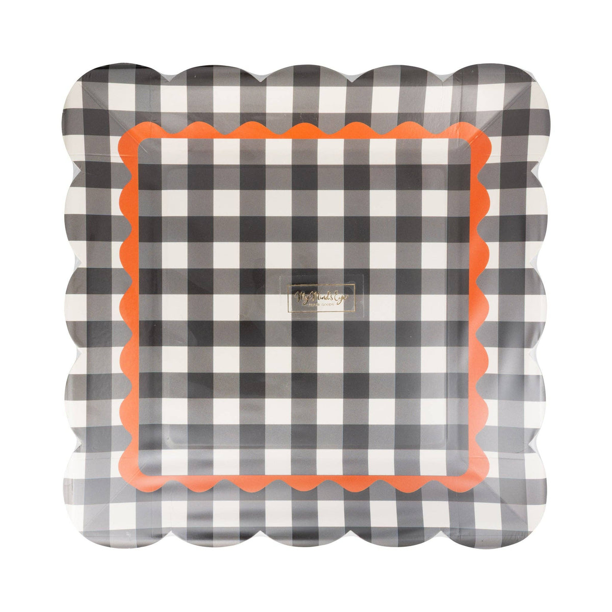 PLPL2505 - Plaid & Ric Rac Plate 8 ct - Bria Blair Creative
