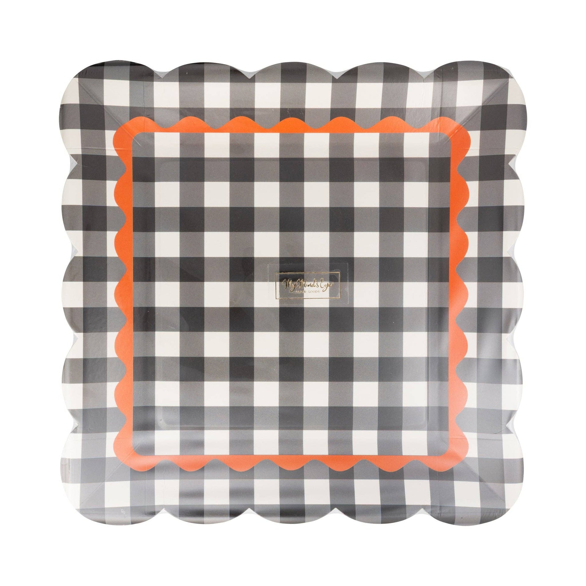PLPL2505 - Plaid & Ric Rac Plate 8 ct - Bria Blair Creative