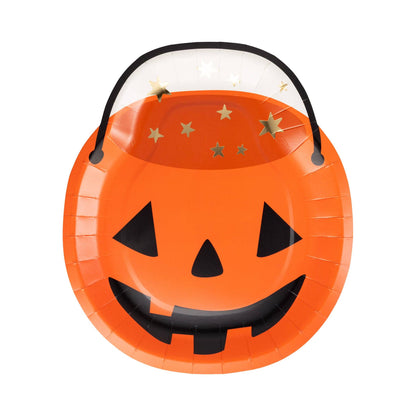 PLPL2658 - Pumpkin Bucket Shaped Plate 8 ct - Bria Blair Creative