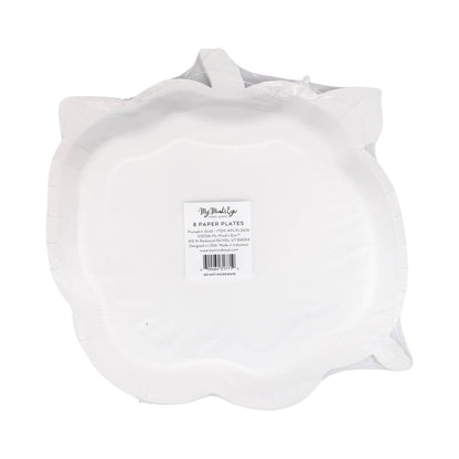 PLPL2676 - PUMPKIN GOLD FOIL BOW 10" PAPER PLATE (8ct) - Bria Blair Creative