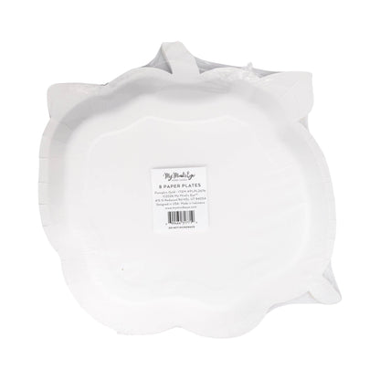 PLPL2676 - PUMPKIN GOLD FOIL BOW 10" PAPER PLATE (8ct) - Bria Blair Creative