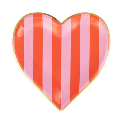 PLPL766 - Stripe Heart Shaped Plate - Bria Blair Creative