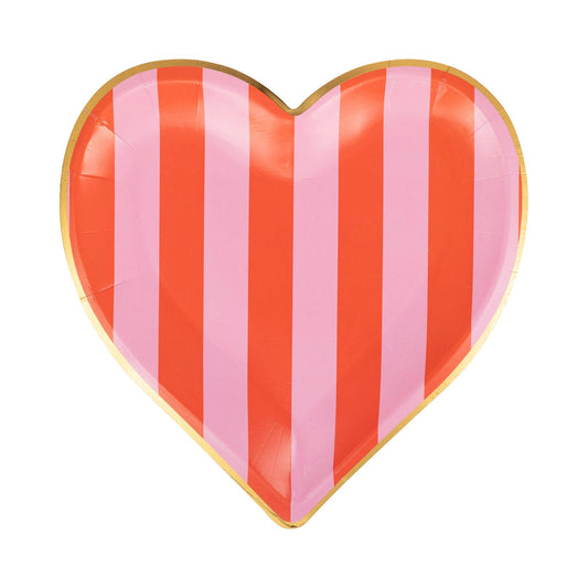 PLPL766 - Stripe Heart Shaped Plate - Bria Blair Creative