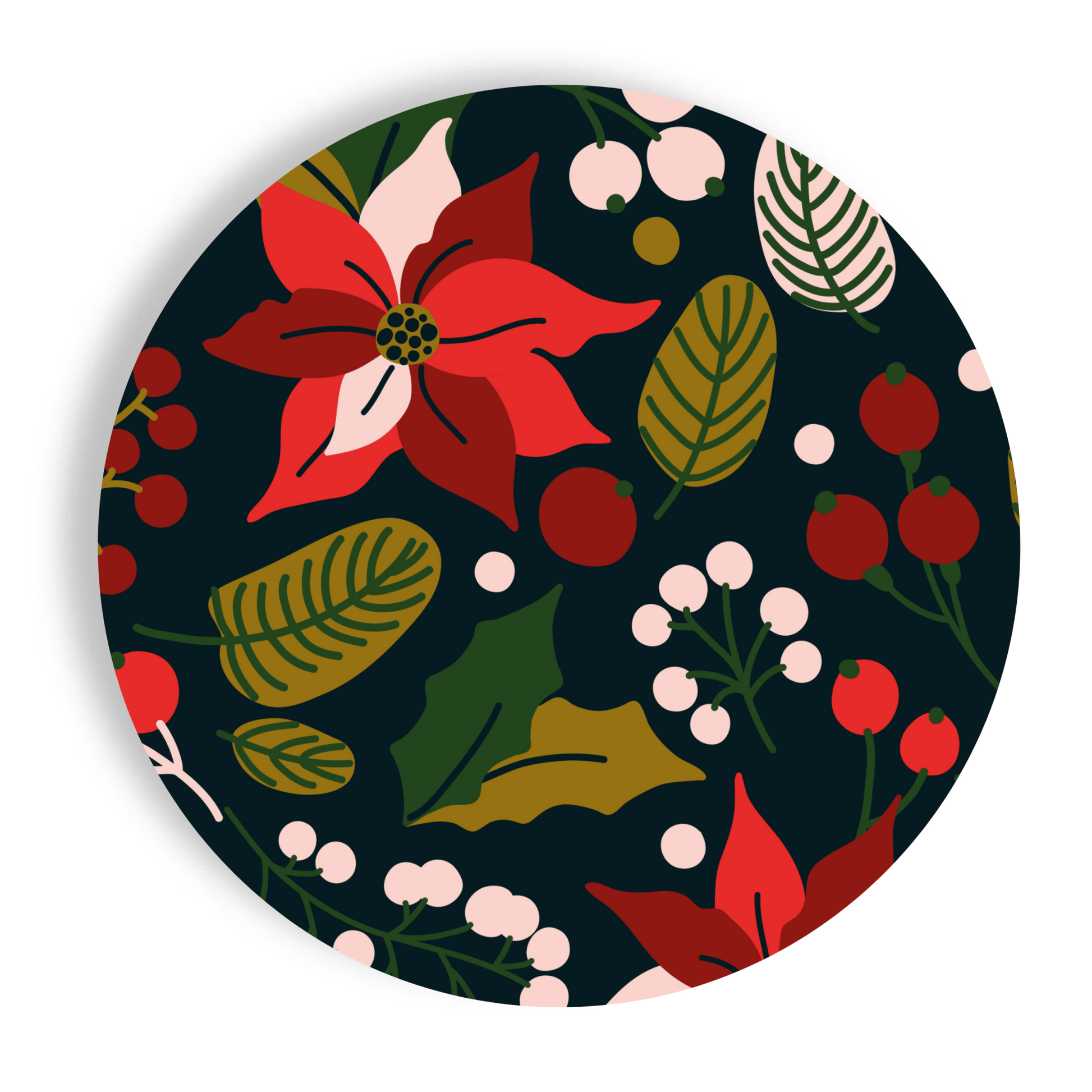 Poinsettias 16ct 9" Paper Plates – Salad/Dinner Separates - Bria Blair Creative