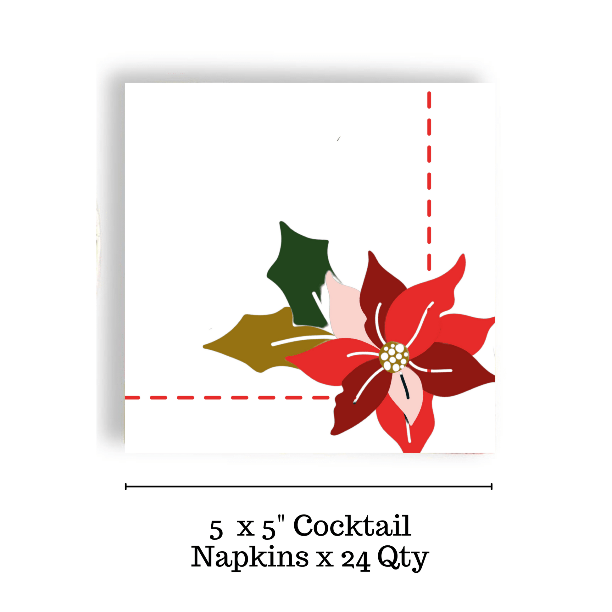 Poinsettias 24ct Cocktail Napkin Separates (3ply) - Bria Blair Creative