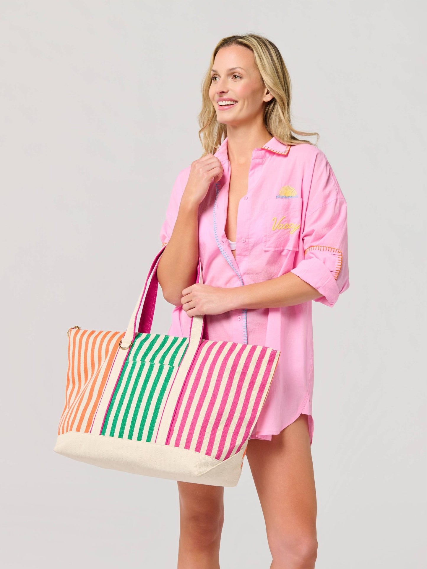 PORT STRIPE TOTE: MULTI - Bria Blair Creative