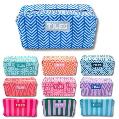 Premium Mahjong Tile Bags | Fits Most Large Tile Sets : Stripes - Purple & Green Tile Bag - Bria Blair Creative
