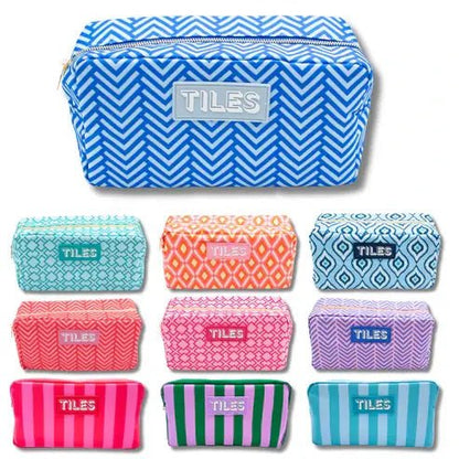 Premium Mahjong Tile Bags | Fits Most Large Tile Sets : Stripes - Purple & Green Tile Bag - Bria Blair Creative