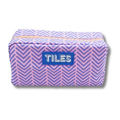 Premium Mahjong Tile Bags | Fits Most Large Tile Sets : Stripes - Purple & Green Tile Bag - Bria Blair Creative