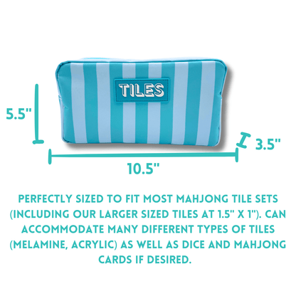 Premium Mahjong Tile Bags | Fits Most Large Tile Sets : Stripes - Purple & Green Tile Bag - Bria Blair Creative