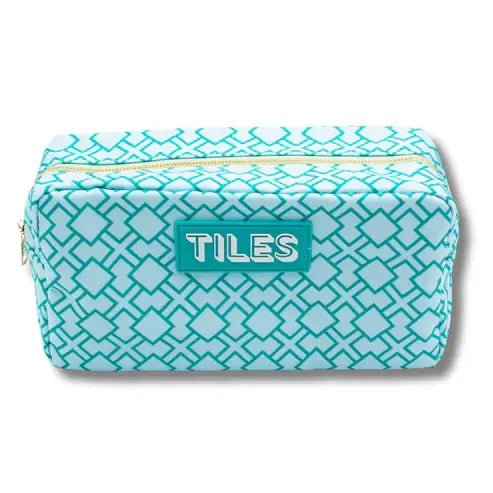 Premium Mahjong Tile Bags | Fits Most Large Tile Sets : Stripes - Purple & Green Tile Bag - Bria Blair Creative