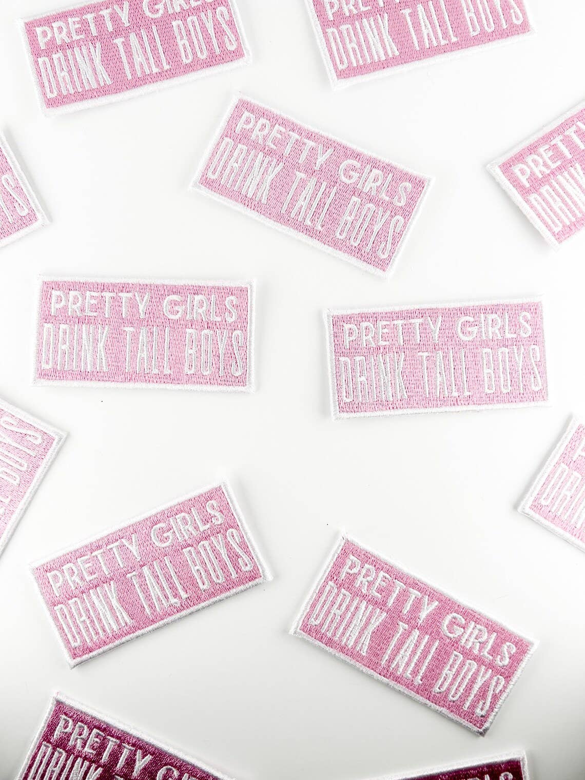 Pretty Girls Drink Tall Boys Embroidered Iron On Patch Beer - Bria Blair Creative