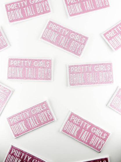 Pretty Girls Drink Tall Boys Embroidered Iron On Patch Beer - Bria Blair Creative