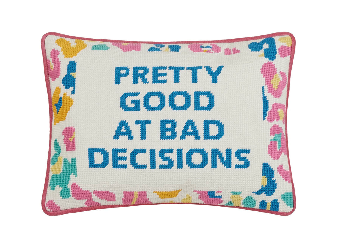 Pretty Good Embroidered Needlepoint Pillow - Bria Blair Creative