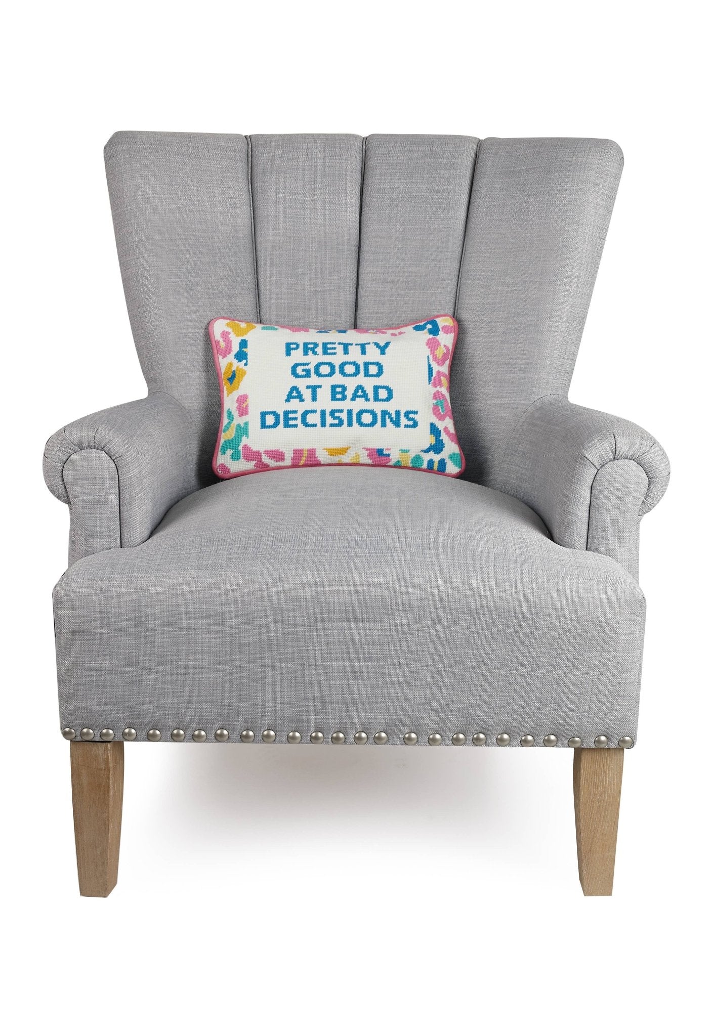 Pretty Good Embroidered Needlepoint Pillow - Bria Blair Creative
