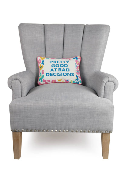 Pretty Good Embroidered Needlepoint Pillow - Bria Blair Creative