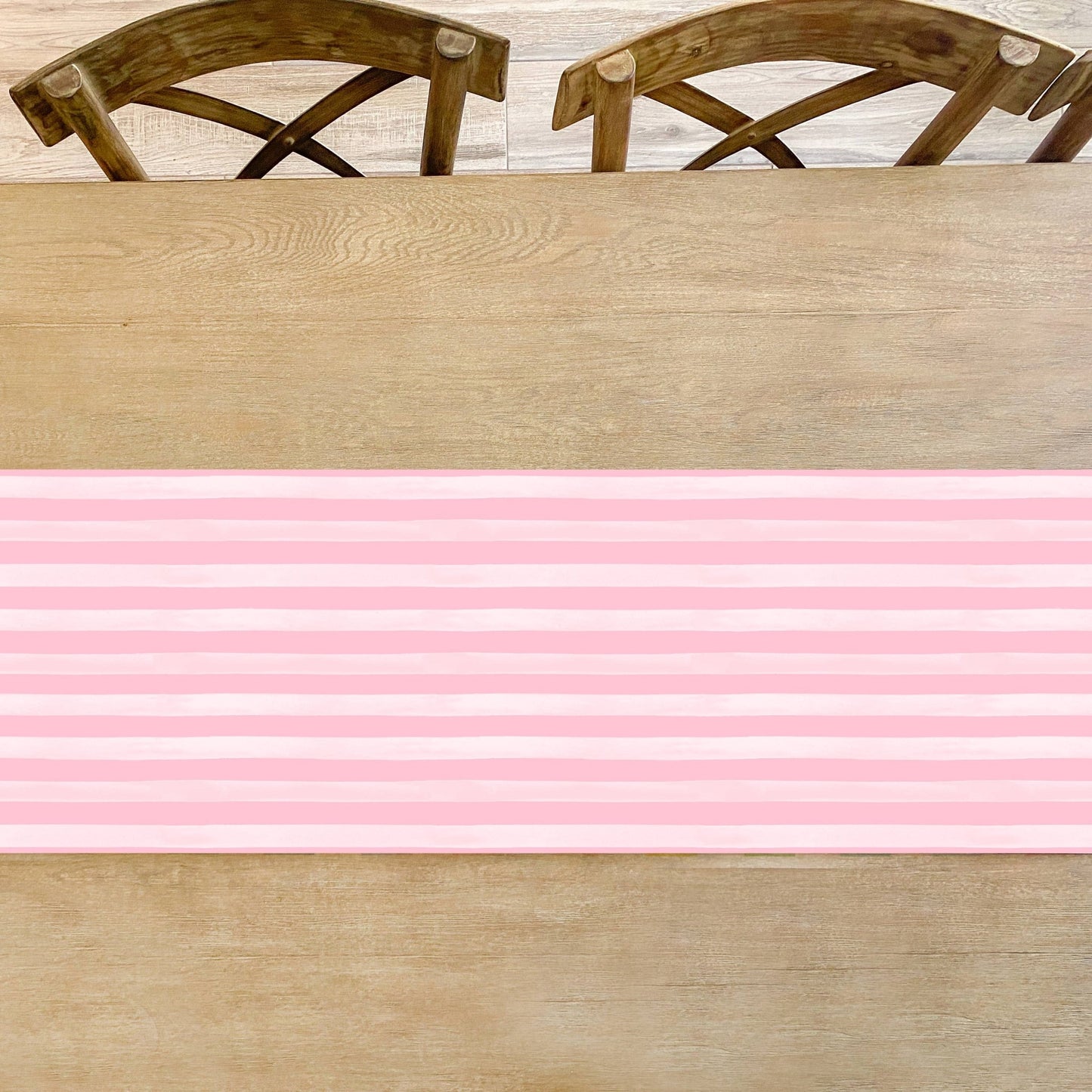 Pretty Pink Stripe Table Runner - Bria Blair Creative