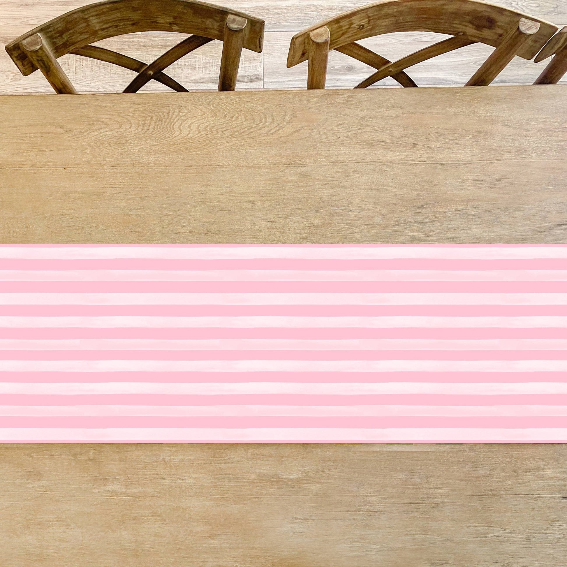 Pretty Pink Stripe Table Runner - Bria Blair Creative