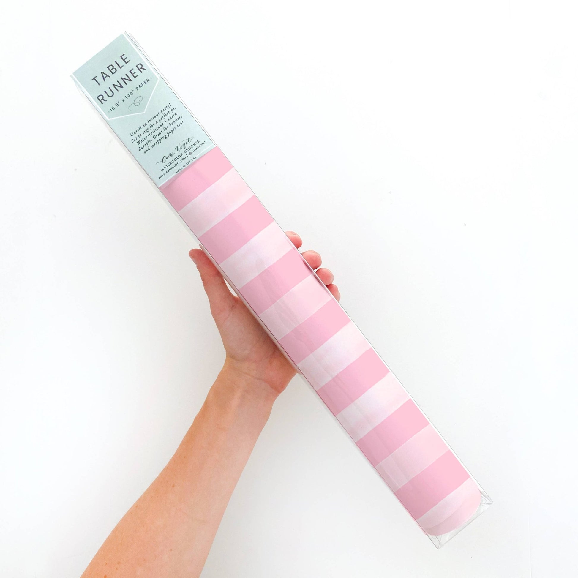 Pretty Pink Stripe Table Runner - Bria Blair Creative