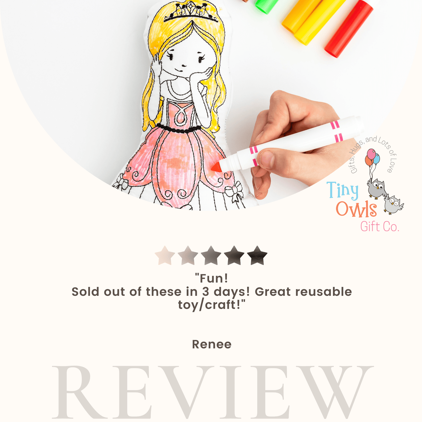 Princess Reusable Coloring Doll for Kids - Bria Blair Creative