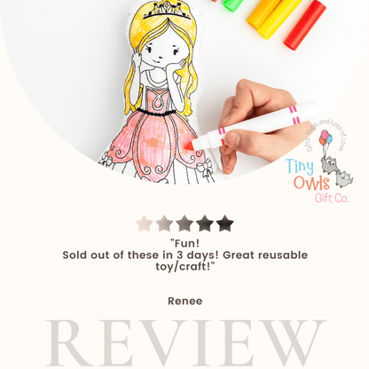Princess Reusable Coloring Doll for Kids - Bria Blair Creative