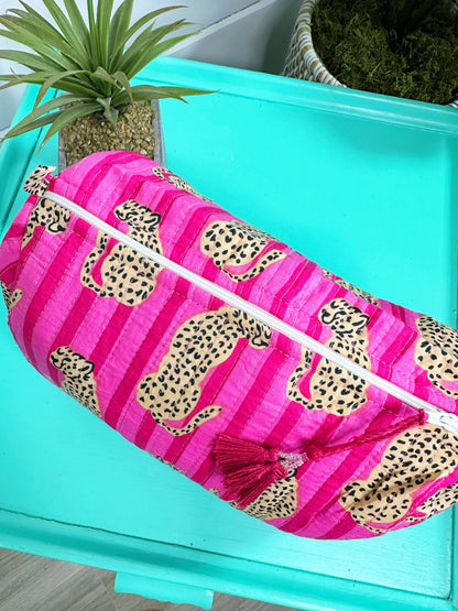Quilted Makeup Bag | Travel Cosmetic Toiletry Bag | Jaguars - Bria Blair Creative