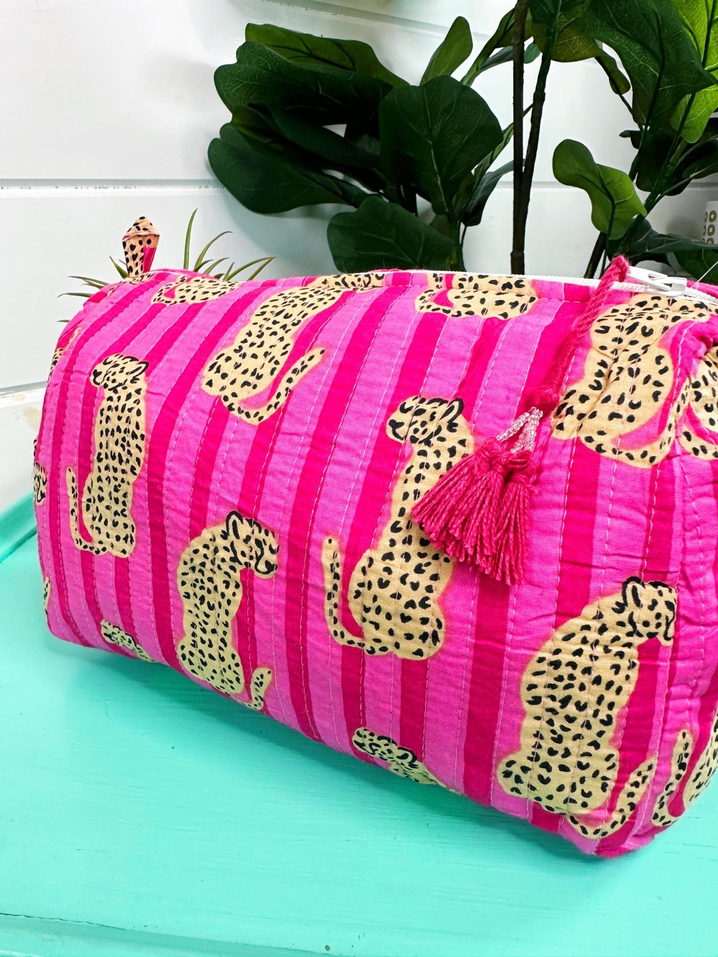 Quilted Makeup Bag | Travel Cosmetic Toiletry Bag | Jaguars - Bria Blair Creative