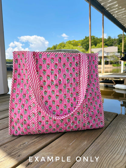 Quilted Tote Bag | Jaguar Print Tote | Large Shopping Tote - Bria Blair Creative