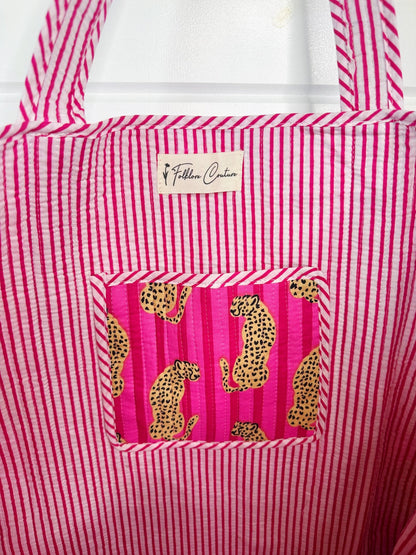 Quilted Tote Bag | Jaguar Print Tote | Large Shopping Tote - Bria Blair Creative