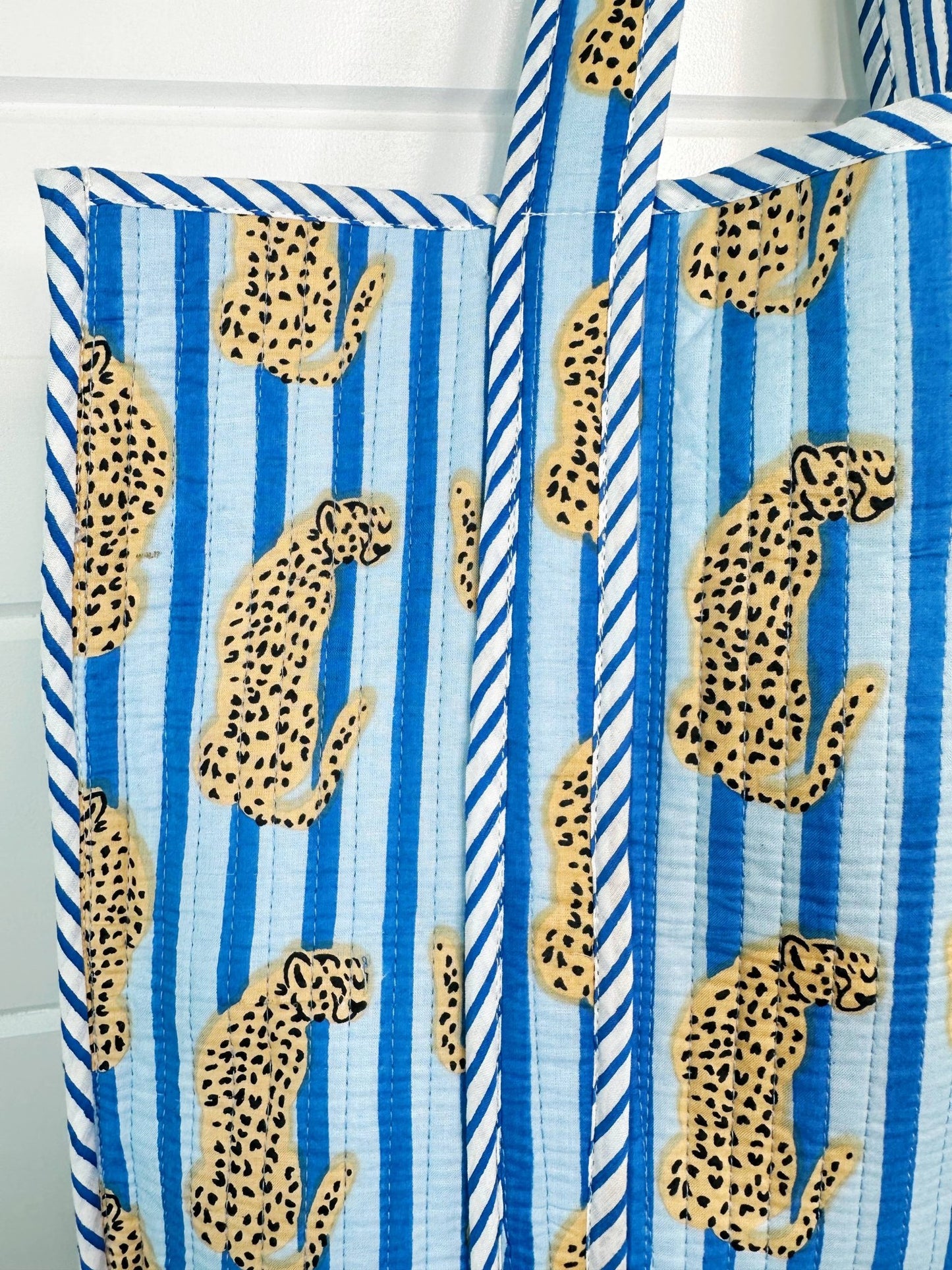 Quilted Tote Bag | Jaguar Print Tote | Large Shopping Tote - Bria Blair Creative