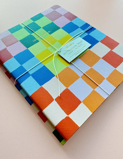 Rainbow Check Notebook Duo - Bria Blair Creative