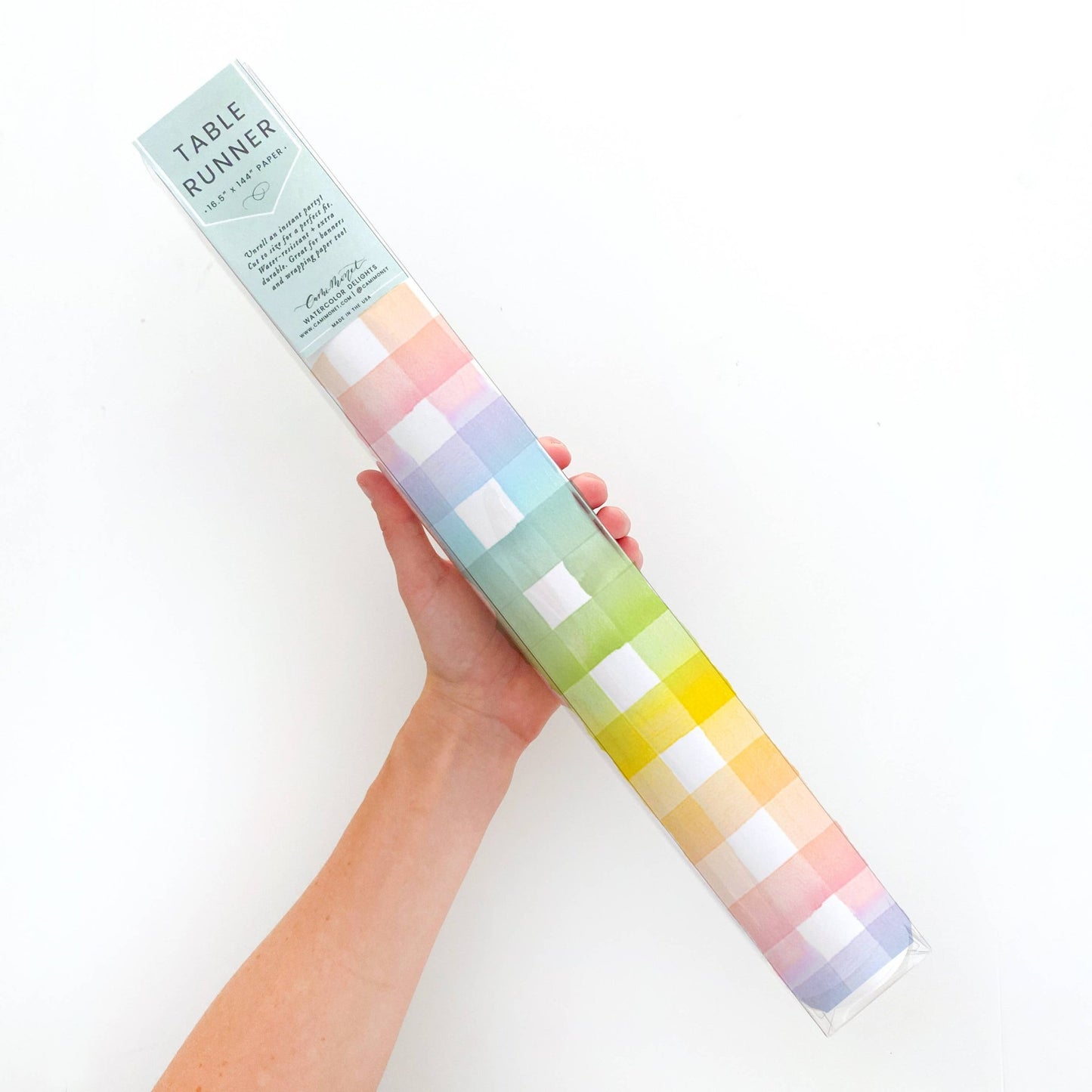 Rainbow Gingham Table Runner - Bria Blair Creative