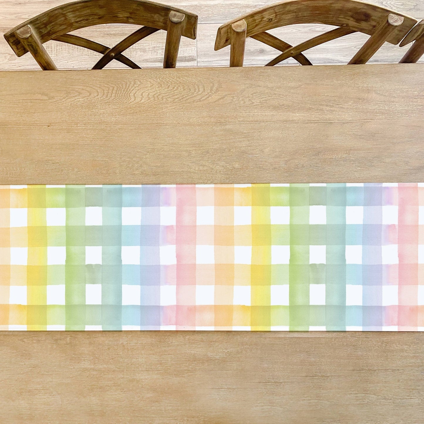 Rainbow Gingham Table Runner - Bria Blair Creative