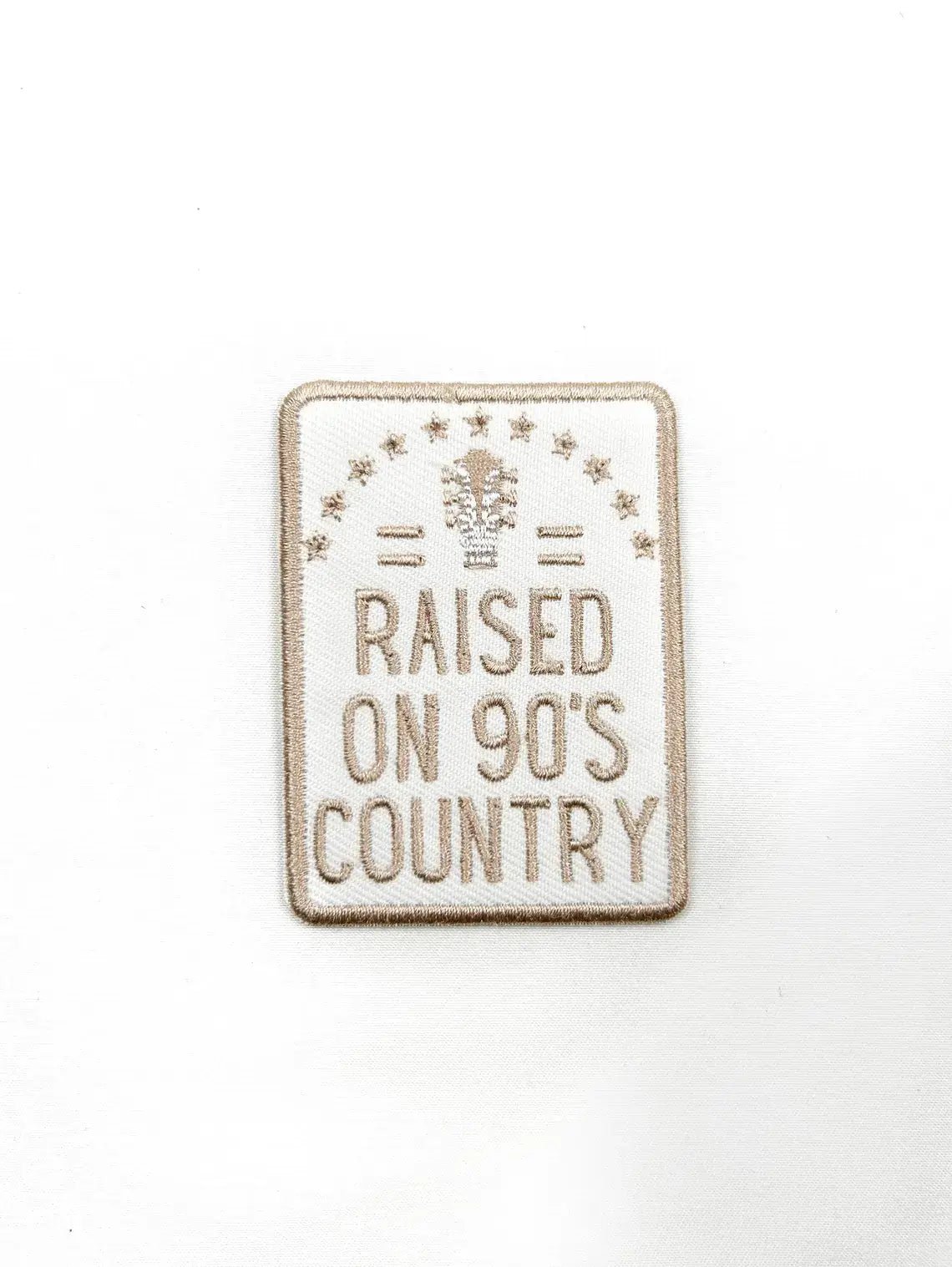 Raised on 90's Country Iron On Patch, Country Music Rodeo - Bria Blair Creative