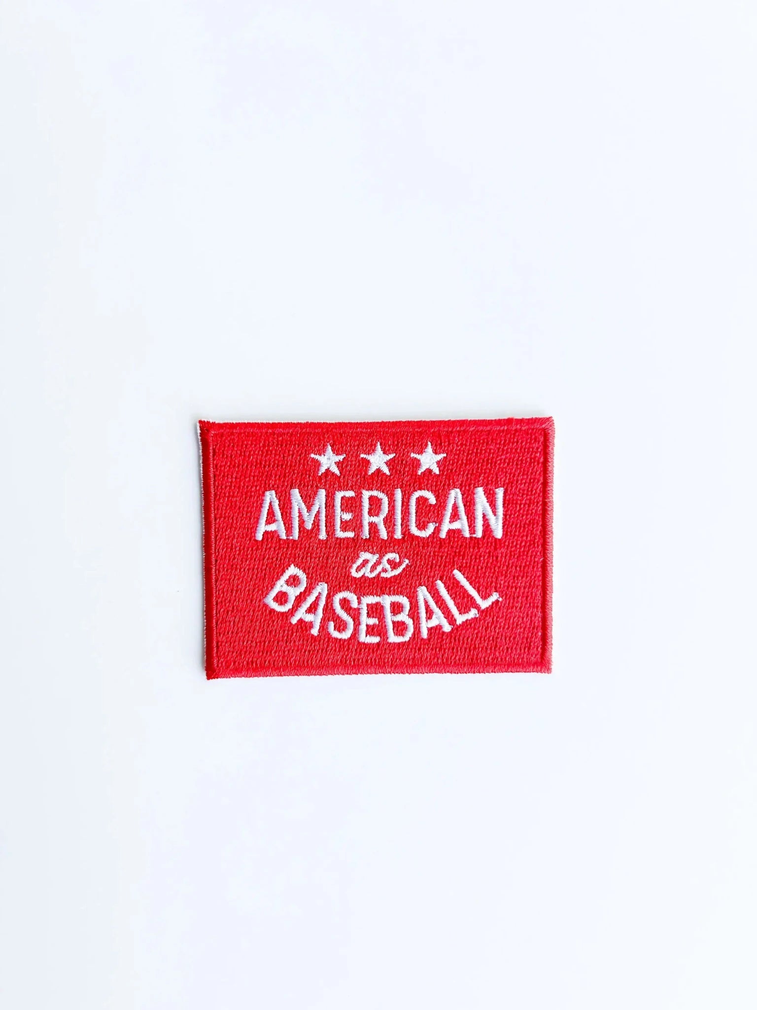 Red American as Baseball Iron - On Embroidered Patch  - Bria Blair Creative