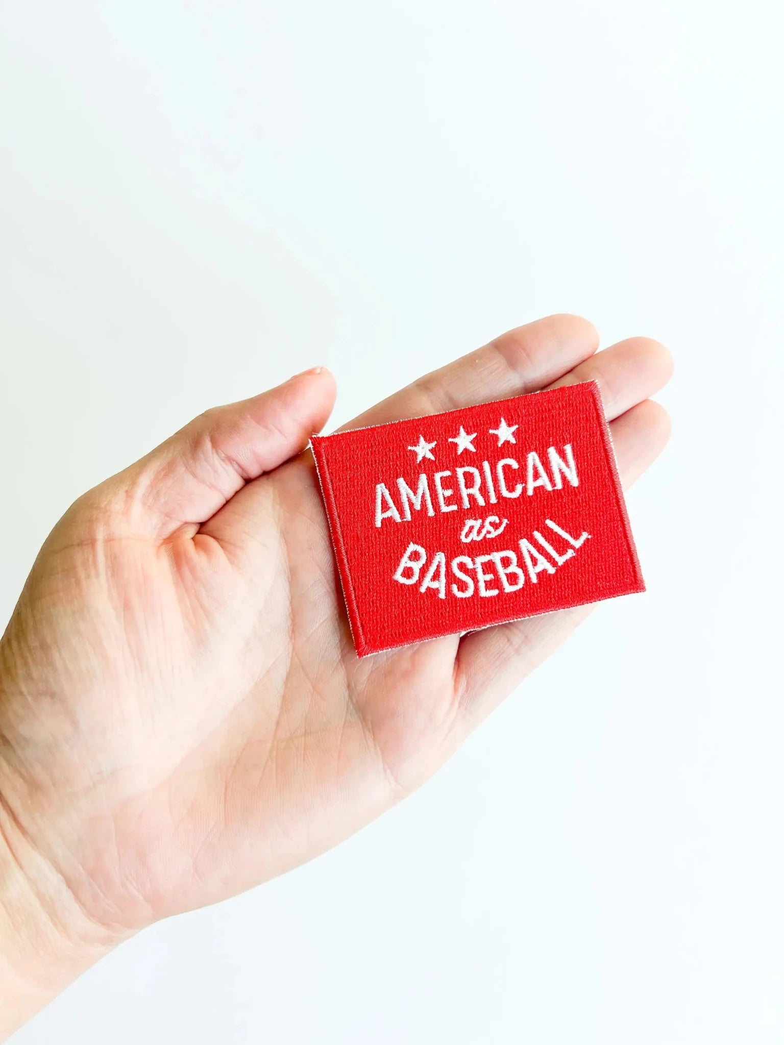 Red American as Baseball Iron - On Embroidered Patch  - Bria Blair Creative