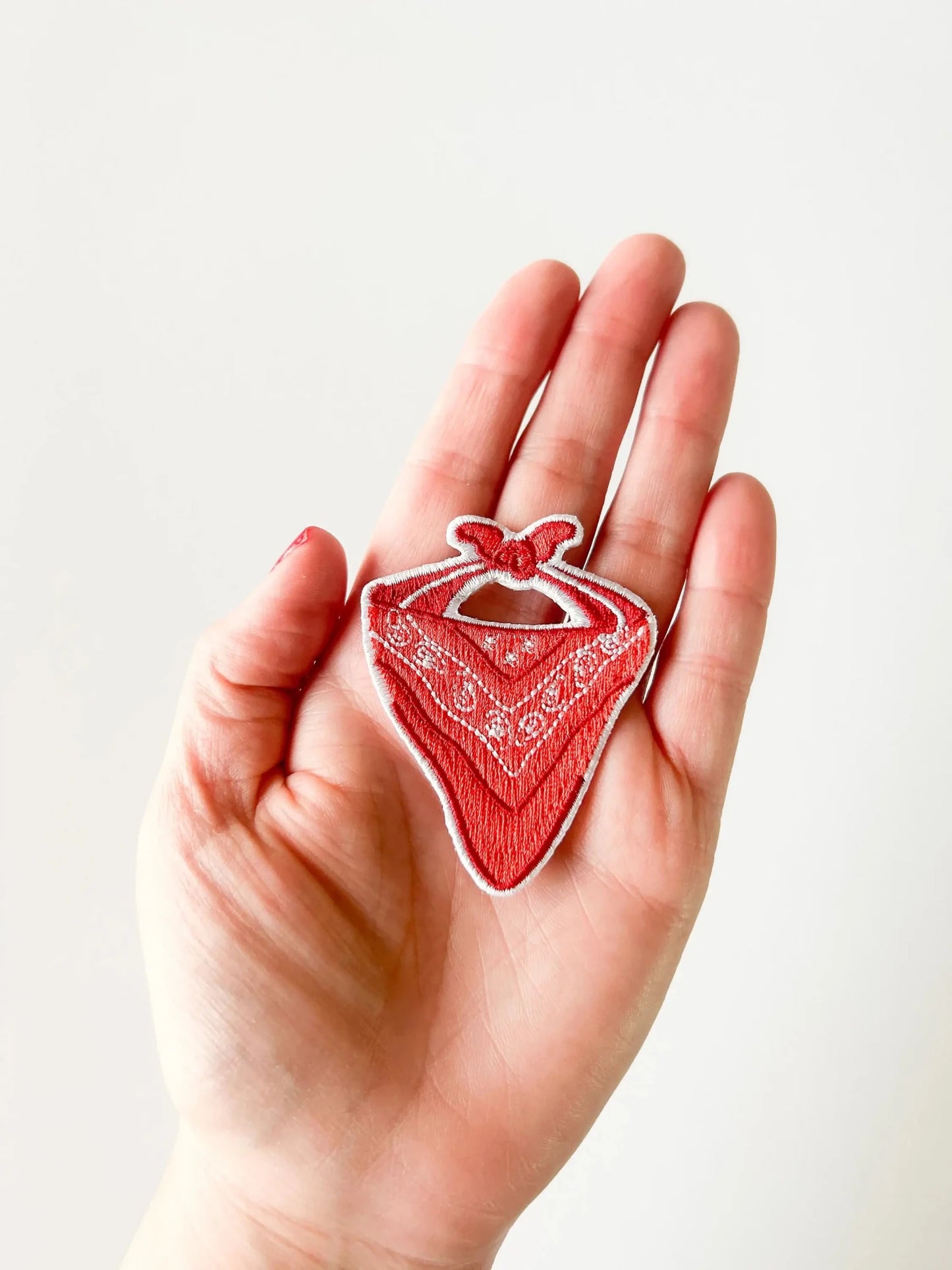 Red Bandana Patch Embroidered Iron - On Patch - Bria Blair Creative