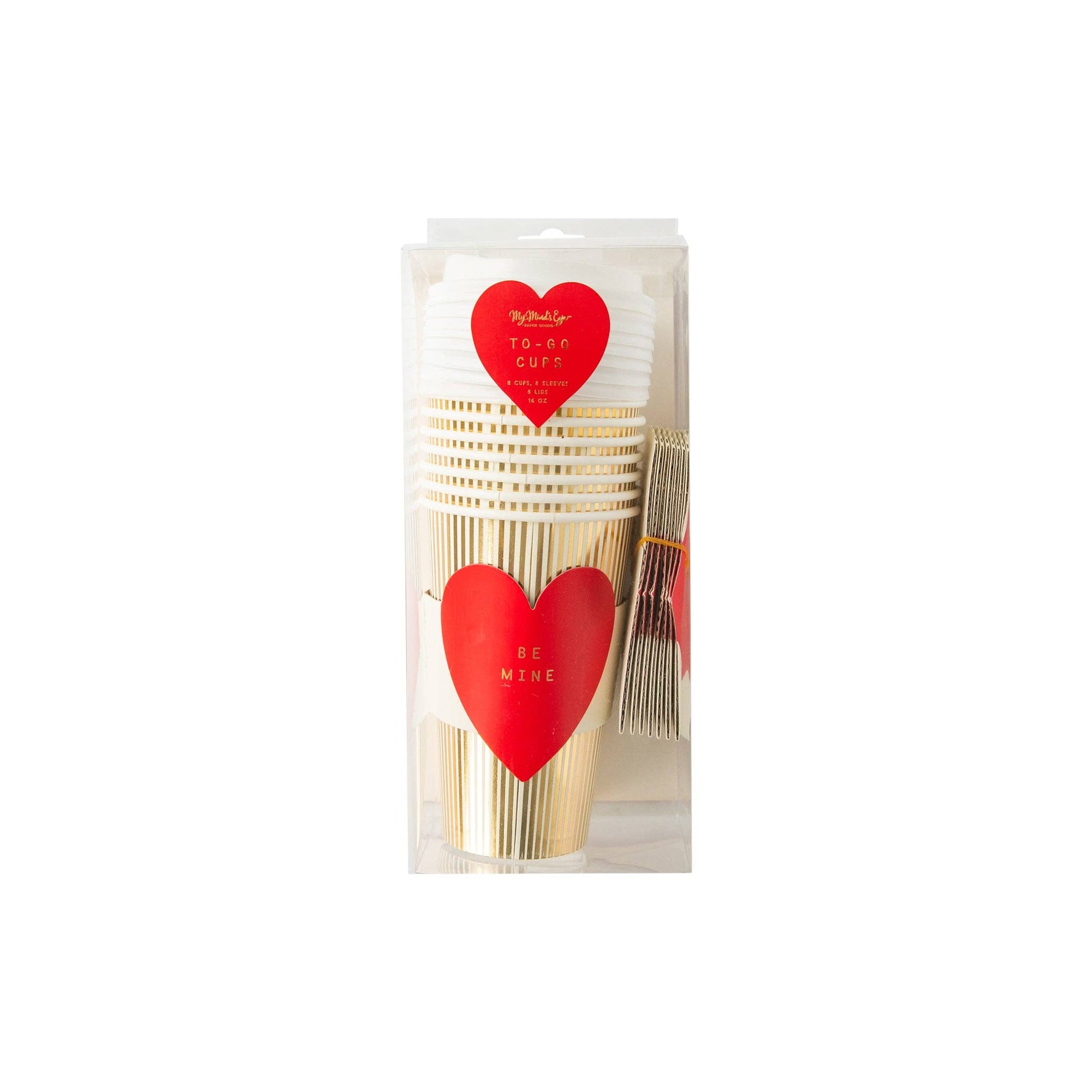Red Be Mine Heart To - Go Cups (8 ct) - Bria Blair Creative