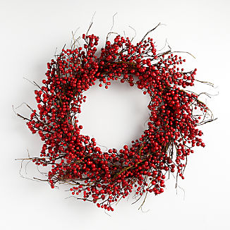 30" Berry Wreath, Red