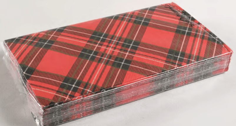 Red Plaid Paper Guest Napkins - Bria Blair Creative