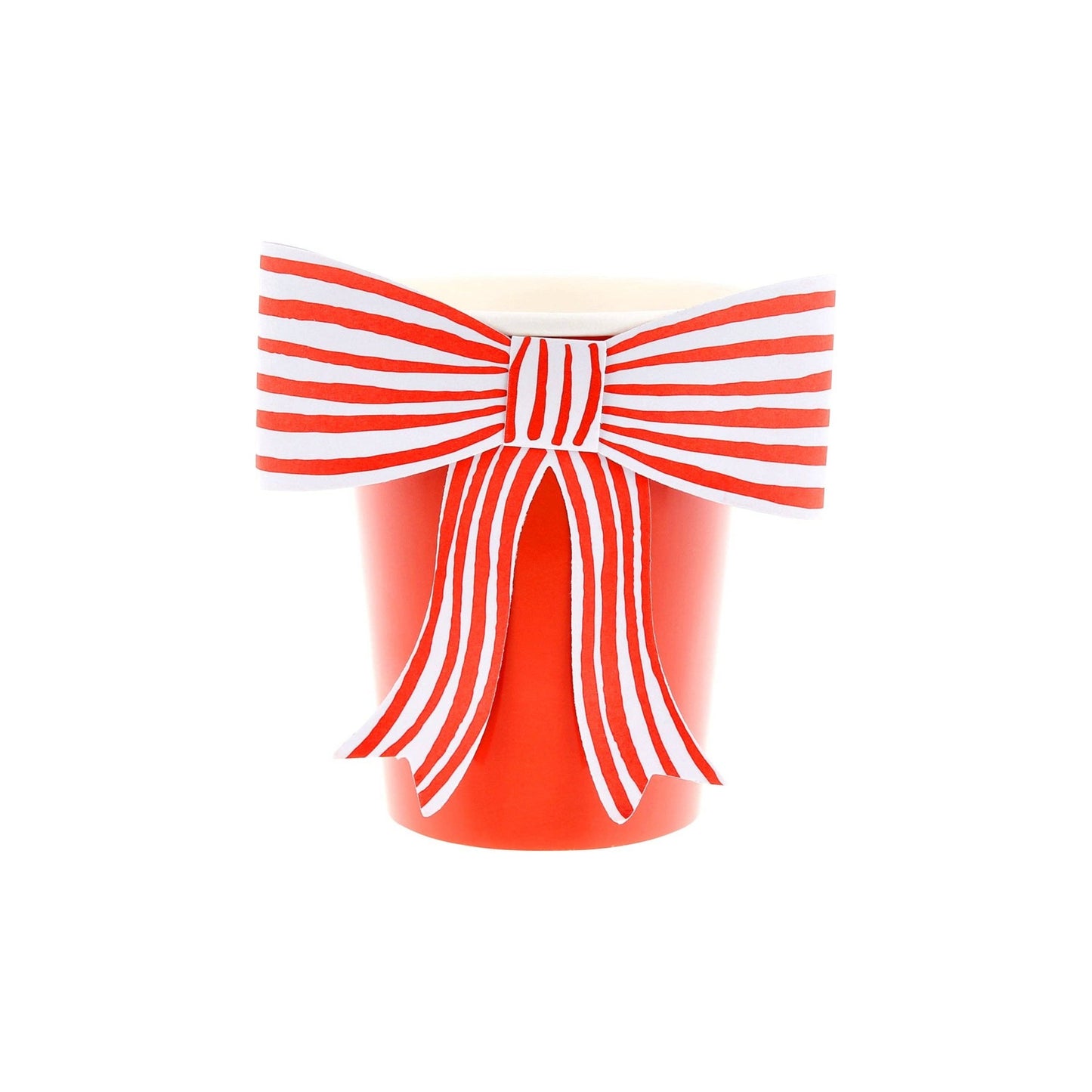Red & White Stripy Bow Cups - Bria Blair Creative