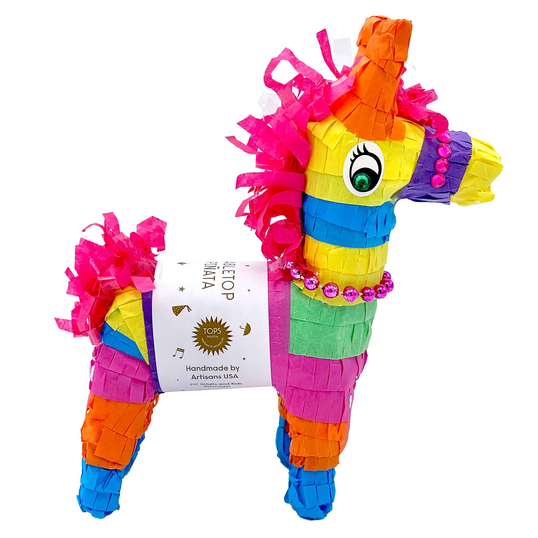 Refillable 8" Tabletop Piñata - Donkey - Assorted Colors - Bria Blair Creative