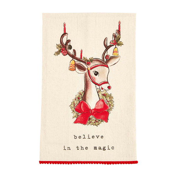 Reindeer Bell Hand Towel - Bria Blair Creative