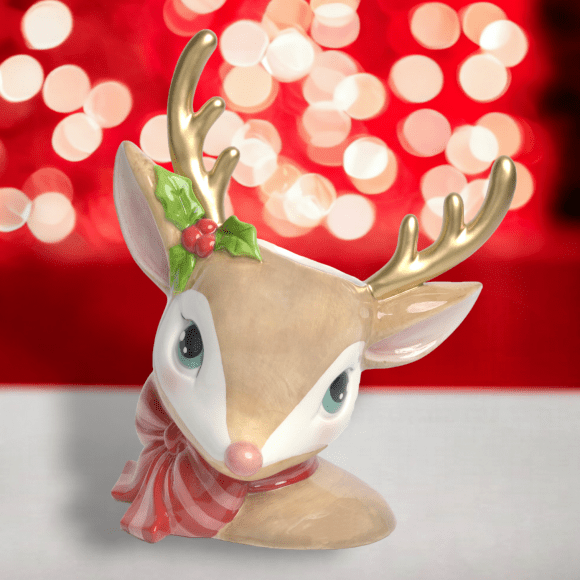 Retro Brown Deer Head Vase - Bria Blair Creative