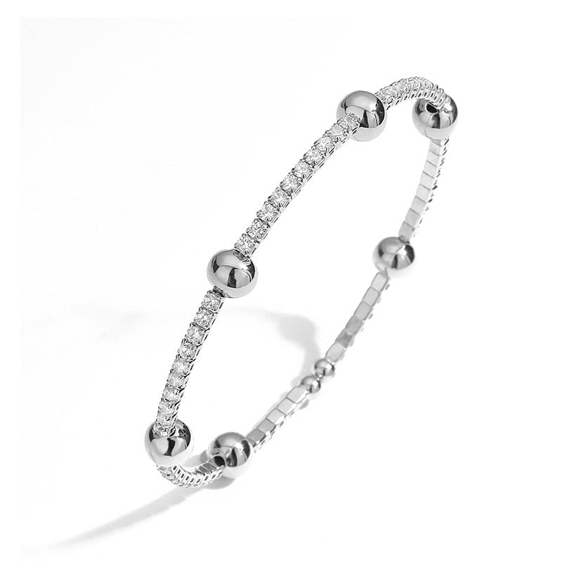 Rhinestone Bead Adjustable Bracelet - Bria Blair Creative