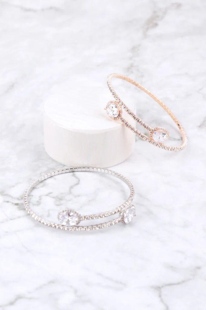 Rhinestone Cuff Bracelet - Gold/Silver - Bria Blair Creative