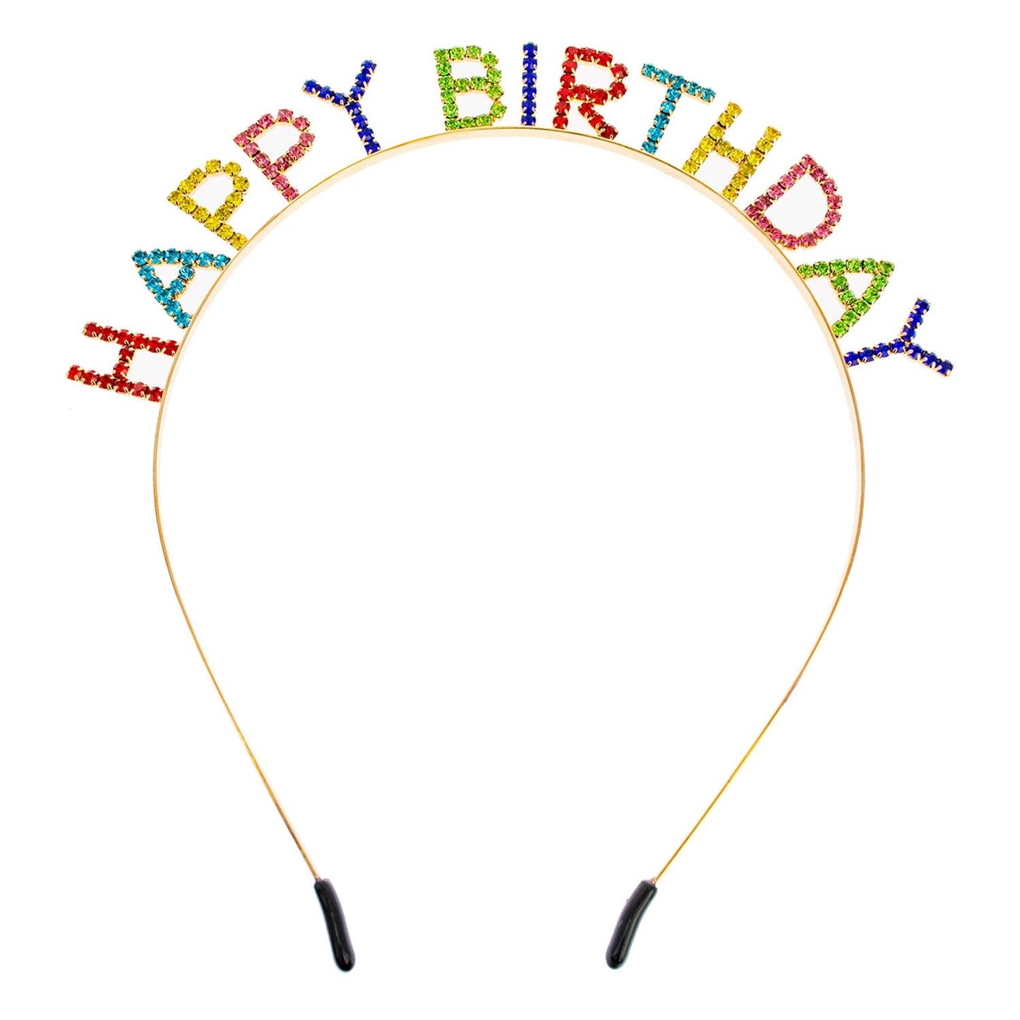 Rhinestone Happy Birthday Text Headband: Multicolor - Bria Blair Creative