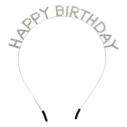 Rhinestone Happy Birthday Text Headband: Multicolor - Bria Blair Creative