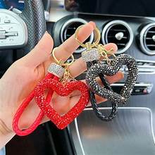 Rhinestone Heart Keychain (Pink and Red) - Bria Blair Creative